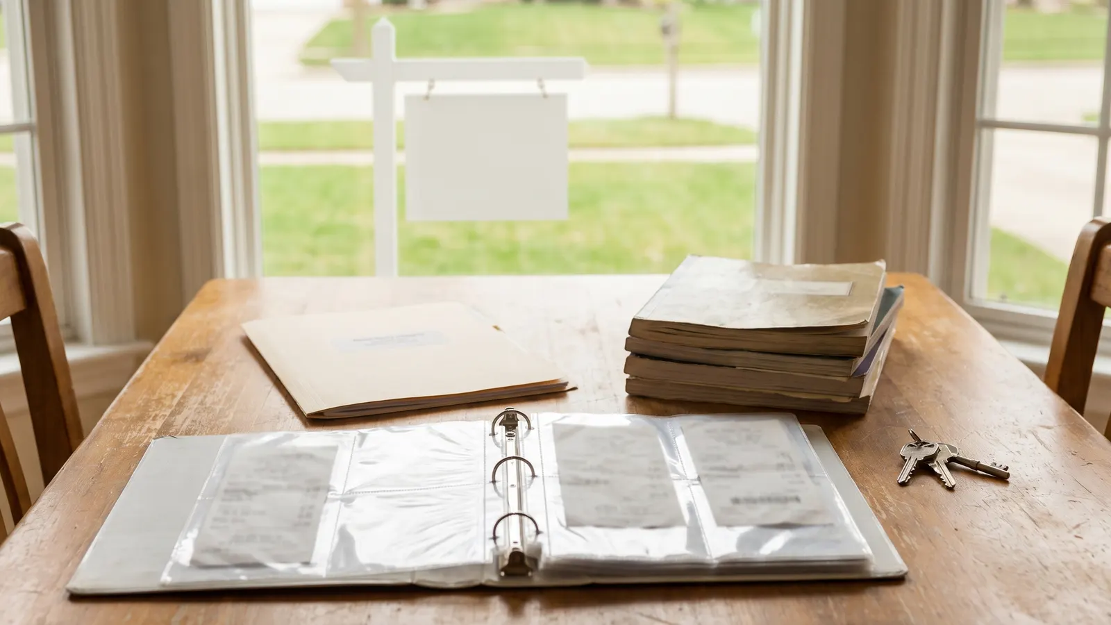 Binder of maintenance records for selling a house
